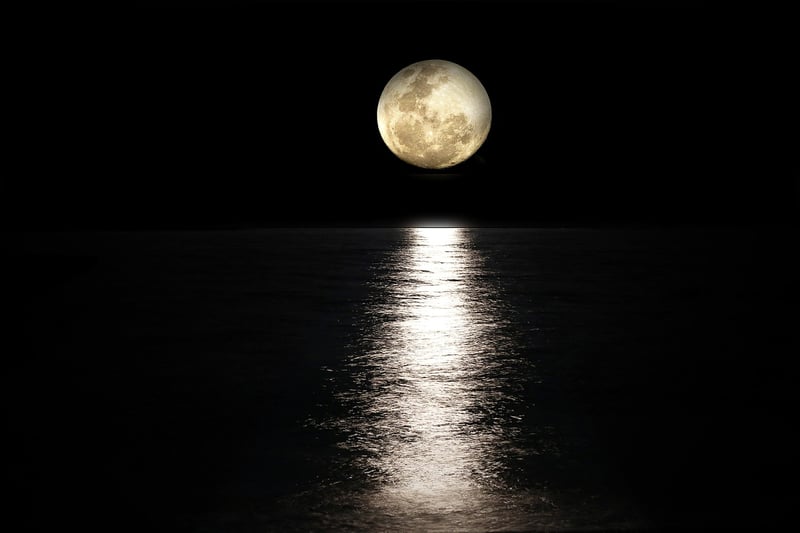 Full moon in the night sky